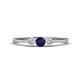1 - Shirley 4.00 mm Round Blue Sapphire and Diamond Three Stone Engagement Ring 