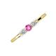 3 - Shirley 4.00 mm Round Pink Sapphire and Diamond Three Stone Engagement Ring 