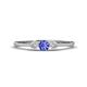 1 - Shirley 4.00 mm Round Tanzanite and Diamond Three Stone Engagement Ring 
