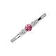 3 - Shirley 4.00 mm Round Pink Tourmaline and Diamond Three Stone Engagement Ring 
