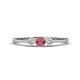 1 - Shirley 4.00 mm Round Rhodolite Garnet and Diamond Three Stone Engagement Ring 