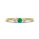 1 - Shirley 4.00 mm Round Emerald and Diamond Three Stone Engagement Ring 