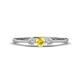 1 - Shirley 4.00 mm Round Yellow Sapphire and Diamond Three Stone Engagement Ring 
