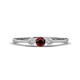 1 - Shirley 4.00 mm Round Red Garnet and Diamond Three Stone Engagement Ring 
