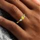 6 - Shirley 4.00 mm Round Yellow and White Diamond Three Stone Engagement Ring 