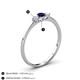 4 - Shirley 4.00 mm Round Blue Sapphire and Diamond Three Stone Engagement Ring 