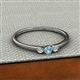 2 - Shirley 3.50 mm Round Aquamarine and Lab Grown Diamond Three Stone Engagement Ring 