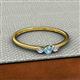 2 - Shirley 3.50 mm Round Aquamarine and Lab Grown Diamond Three Stone Engagement Ring 
