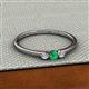 2 - Shirley 3.50 mm Round Emerald and Lab Grown Diamond Three Stone Engagement Ring 
