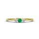 1 - Shirley 3.50 mm Round Emerald and Lab Grown Diamond Three Stone Engagement Ring 