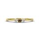 1 - Shirley 3.50 mm Round Smoky Quartz and Lab Grown Diamond Three Stone Engagement Ring 