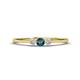 1 - Shirley 3.50 mm Round Blue Diamond and White Lab Grown Diamond Three Stone Engagement Ring 