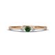 1 - Shirley 3.50 mm Round Created Alexandrite and Lab Grown Diamond Three Stone Engagement Ring 