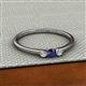 2 - Shirley 3.50 mm Round Blue Sapphire and Lab Grown Diamond Three Stone Engagement Ring 