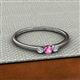 2 - Shirley 3.50 mm Round Pink Sapphire and Lab Grown Diamond Three Stone Engagement Ring 