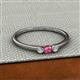 2 - Shirley 3.50 mm Round Pink Tourmaline and Lab Grown Diamond Three Stone Engagement Ring 