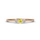 1 - Shirley 3.50 mm Round Yellow Sapphire and Lab Grown Diamond Three Stone Engagement Ring 