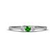 1 - Shirley 3.50 mm Round Green Garnet and Lab Grown Diamond Three Stone Engagement Ring 