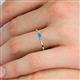 5 - Shirley 3.50 mm Round Blue Topaz and Lab Grown Diamond Three Stone Engagement Ring 