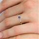 5 - Shirley 3.50 mm Round Iolite and Lab Grown Diamond Three Stone Engagement Ring 