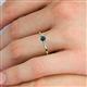 5 - Shirley 3.50 mm Round Blue Diamond and White Lab Grown Diamond Three Stone Engagement Ring 