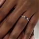 6 - Shirley 3.50 mm Round Blue Sapphire and Lab Grown Diamond Three Stone Engagement Ring 