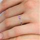 5 - Shirley 3.50 mm Round Pink Sapphire and Lab Grown Diamond Three Stone Engagement Ring 