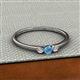 2 - Shirley 3.50 mm Round Blue Topaz and Lab Grown Diamond Three Stone Engagement Ring 
