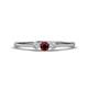 1 - Shirley 3.50 mm Round Red Garnet and Lab Grown Diamond Three Stone Engagement Ring 