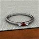 2 - Shirley 3.50 mm Round Red Garnet and Lab Grown Diamond Three Stone Engagement Ring 