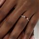 6 - Shirley 3.50 mm Round Red Garnet and Lab Grown Diamond Three Stone Engagement Ring 