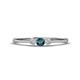 1 - Shirley 3.50 mm Round Blue Diamond and White Lab Grown Diamond Three Stone Engagement Ring 