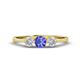 1 - Shirley 5.00 mm Round Tanzanite and Diamond Three Stone Engagement Ring 