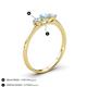 4 - Shirley 5.00 mm Round Aquamarine and Diamond Three Stone Engagement Ring 