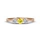 1 - Shirley 5.00 mm Round Lab Created Lab Created Yellow Sapphire and Diamond Three Stone Engagement Ring 