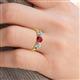 5 - Shirley 5.00 mm Round Ruby and Diamond Three Stone Engagement Ring 