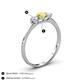 4 - Shirley 5.00 mm Round Lab Created Yellow Sapphire and Diamond Three Stone Engagement Ring 