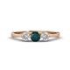 1 - Shirley 5.00 mm Round London Blue Topaz and Diamond Three Stone Engagement Ring 