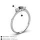 4 - Shirley 5.00 mm Round Black and White Diamond Three Stone Engagement Ring 
