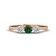 1 - Shirley 5.00 mm Round Created Alexandrite and Diamond Three Stone Engagement Ring 