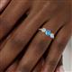 6 - Shirley 5.00 mm Round Blue Topaz and Diamond Three Stone Engagement Ring 
