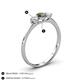 4 - Shirley 5.00 mm Round Created Alexandrite and Diamond Three Stone Engagement Ring 