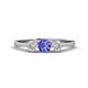 1 - Shirley 5.00 mm Round Tanzanite and Diamond Three Stone Engagement Ring 