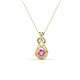 1 - Amanda 3.00 mm Round Pink Sapphire Solitaire Infinity Love Knot Pendant Necklace 