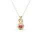 1 - Amanda 3.00 mm Round Pink Tourmaline Solitaire Infinity Love Knot Pendant Necklace 