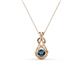 1 - Amanda 3.00 mm Round Blue Diamond Solitaire Infinity Love Knot Pendant Necklace 