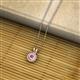 2 - Juliya 4.00 mm Round Pink Sapphire Rope Edge Bezel Set Solitaire Pendant Necklace 