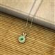 2 - Juliya 4.00 mm Round Emerald Rope Edge Bezel Set Solitaire Pendant Necklace 