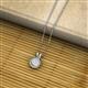 2 - Juliya 4.00 mm Round White Sapphire Rope Edge Bezel Set Solitaire Pendant Necklace 