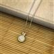 2 - Juliya 4.00 mm Round White Sapphire Rope Edge Bezel Set Solitaire Pendant Necklace 